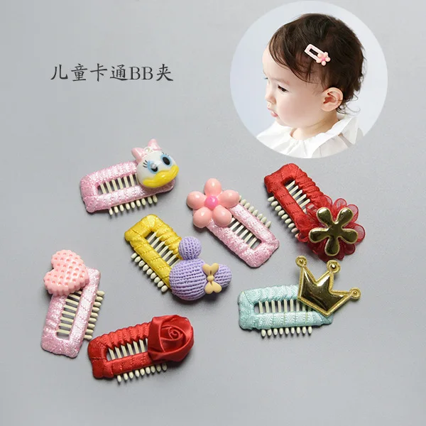 

South Korea's Pet hair clip barrette cartoon trumpet safety clip Dog bow crown pet headdress 30pcs