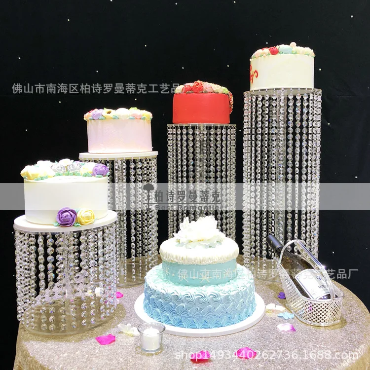 4pcs in set Crystal transparent Cake holder group Birthday acrylic cake stand for wedding party | Дом и сад