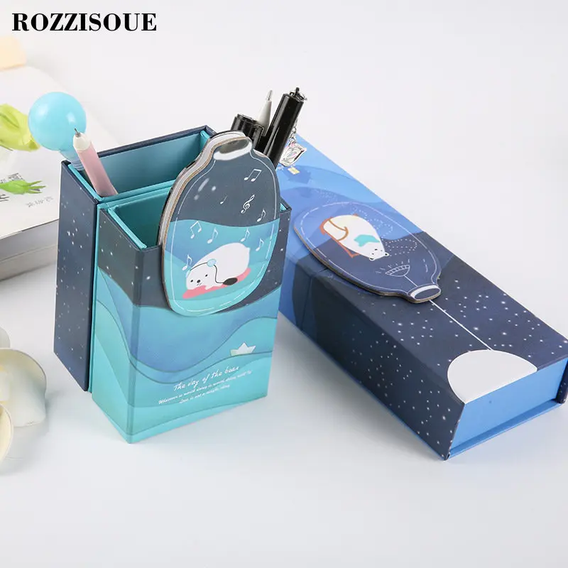 С рисунком милого медведя в Корейском стиле Kawaii Многофункциональный Карандаш чехол s школьный Карандаш Чехол складывающаяся ручка коробка Карандаш Чехол Канцелярские сумка, школьные принадлежности