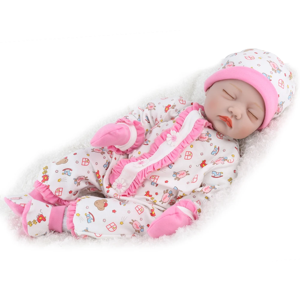KAYDORA силиконовые Reborn Baby Doll 22 дюймов 55 см реалистичный сон куклы с тканью закрытые глаза мохер Bebe Reborn