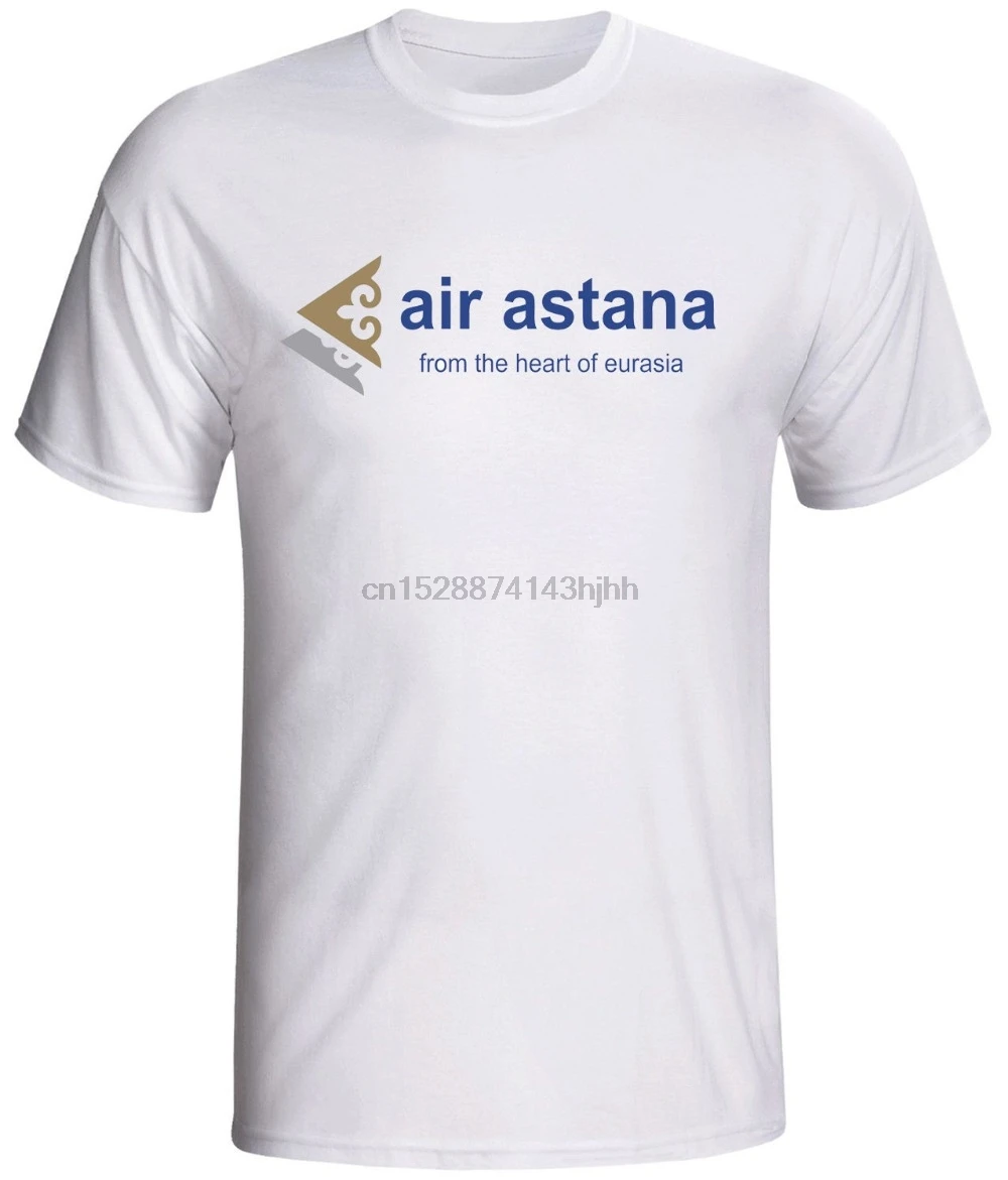 Футболки Мода 2018 air astana рубашка винтажный логотип авиакомпания одежда с круглым