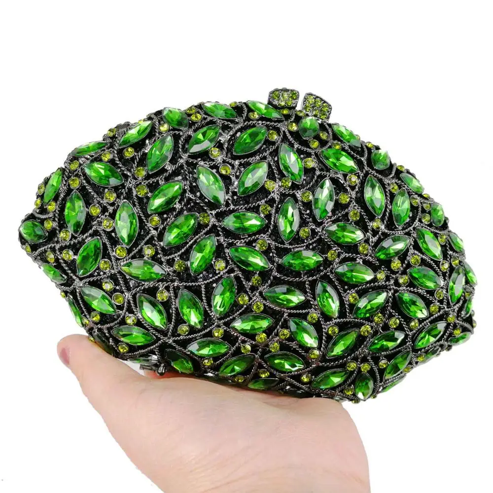 Зеленый вечерние сумочки со стразами женские кошелек Свадебная вечерняя мини