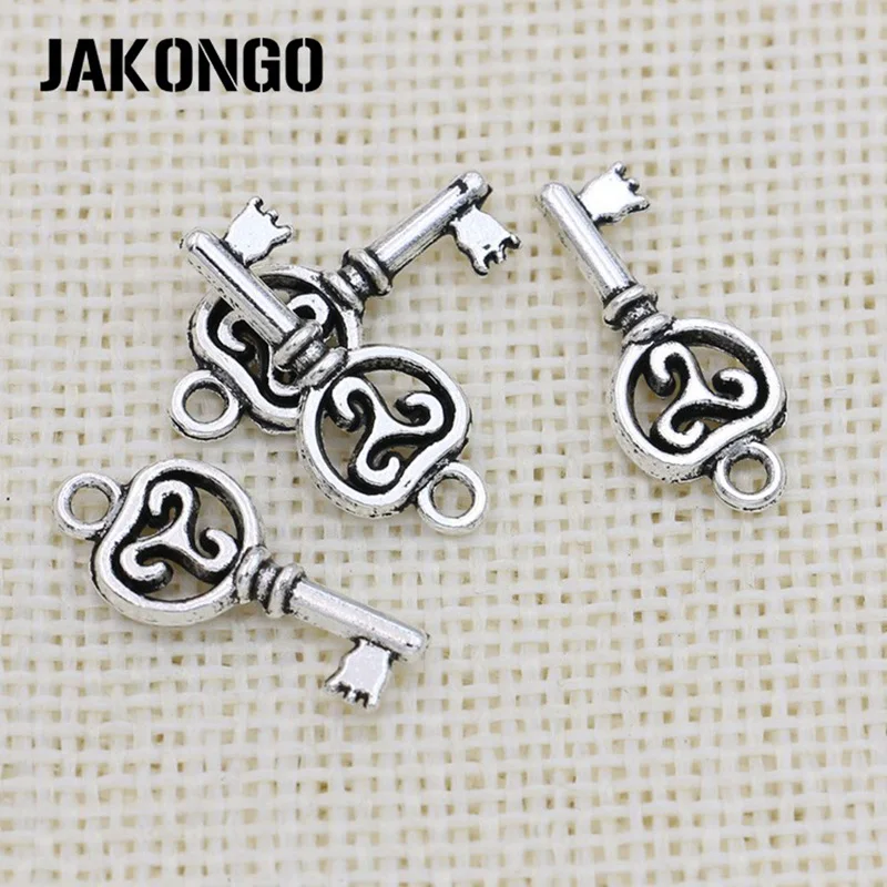 JAKONGO античный посеребренный ключ подвеска для изготовления ювелирных изделий