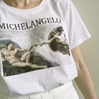Sunfiz YF Микеланджело каппелла сикстина художественный принт белая футболка женская Tumblr модная винтажная графическая футболка гранж эстетика Топ
