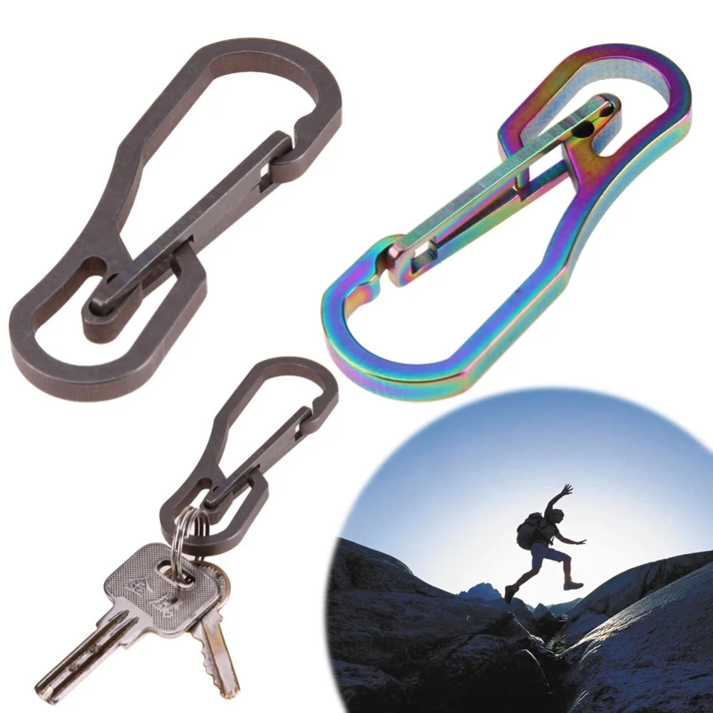 

EDC Крючки из титанового сплава механическое кольцо для ключей эластичное кольцо быстрая подвешивание многофункциональная Пряжка для альпи...