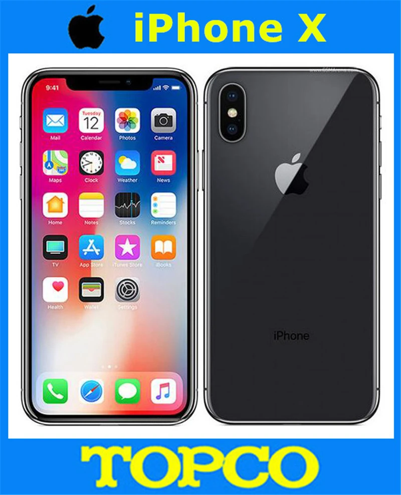 Apple iPhone X фабрика оригинальный разлоченый Мобильный телефон HK версия 4 аппарат не
