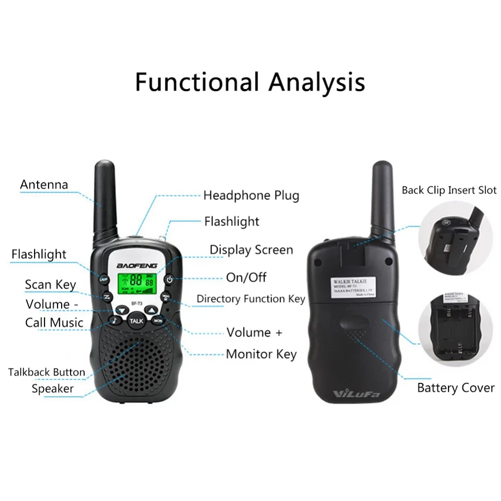baofeng BF T3 BFT3 cb комплект мини детская рация для детей 2 шт автомобильная портативная