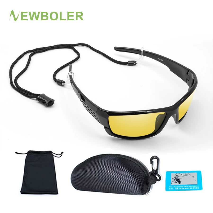 NEWBOLER Polarized Sport Fishing Glasses For Men Gafas De Sol Hombre Driving Cycling Sunglasses Night Vision UV400 Sun Glasses images - 6