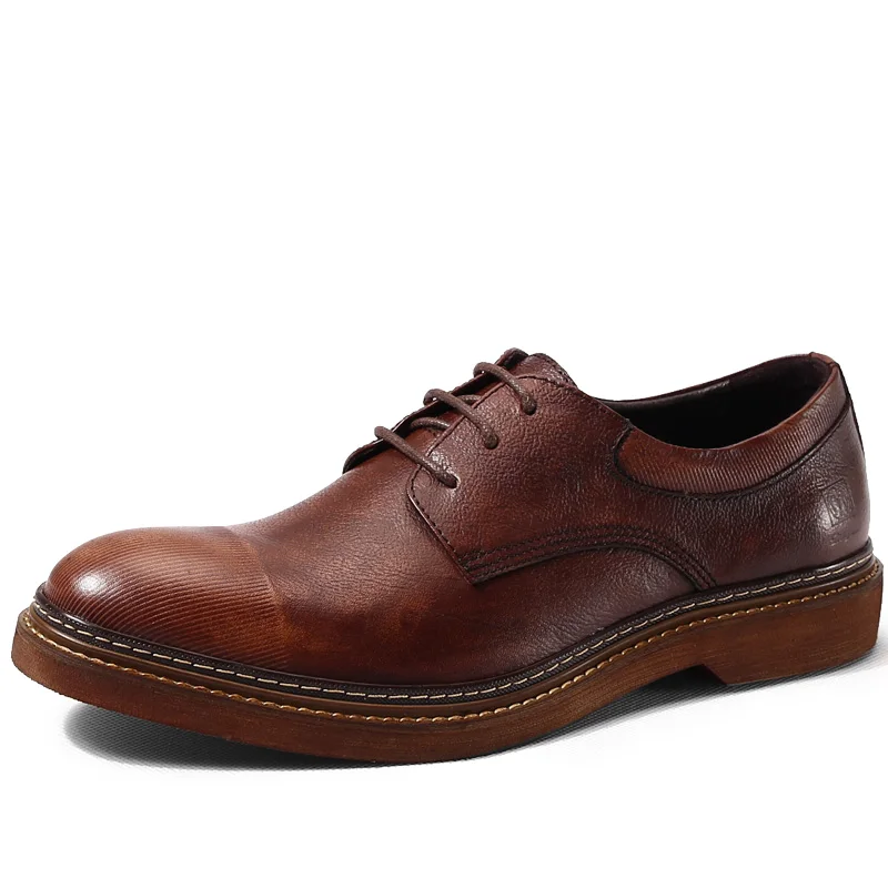 Винтажная обувь ручной работы из воловьей кожи классические мужские оксфорды с