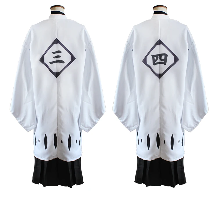 13 цифр BLEACH White Haori Косплей Костюм с 1-го по 13-й дивизии капитан длинный плащ халат короткий/длинный рукав плащ