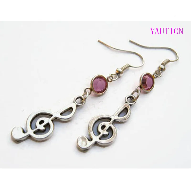 Серьги YAUTION в виде скрипичного ключа с камнем месяцем|music note earrings|birthstone earringsearrings |