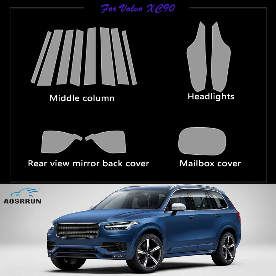 

For Volvo XC90 2015 2016 2017 2018 2019 TPU transparent protective film Middle column film External panel film Car Accessories