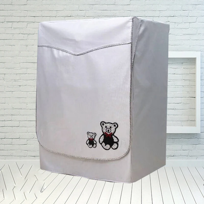Thick Washing Machine Cover Double Coated Silver Waterproof Sunscreen Washer Protective Oxford Cloth Embroidery Dust | Дом и сад
