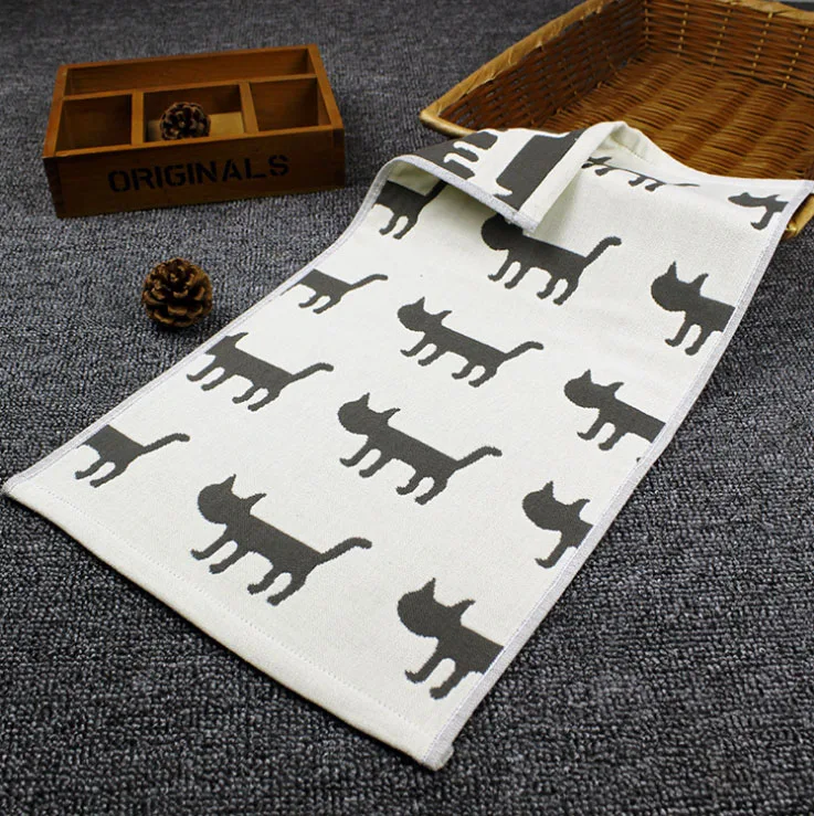 3 шт. полотенце для рук с мультяшным котом хлопковое быстросохнущее мягкое лица