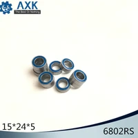6802rs bearing 10pcs 15x24x5 mm abec 3 hobby electric rc car truck 6802 rs 2rs ball bearings 6802 2rs blue sealed
