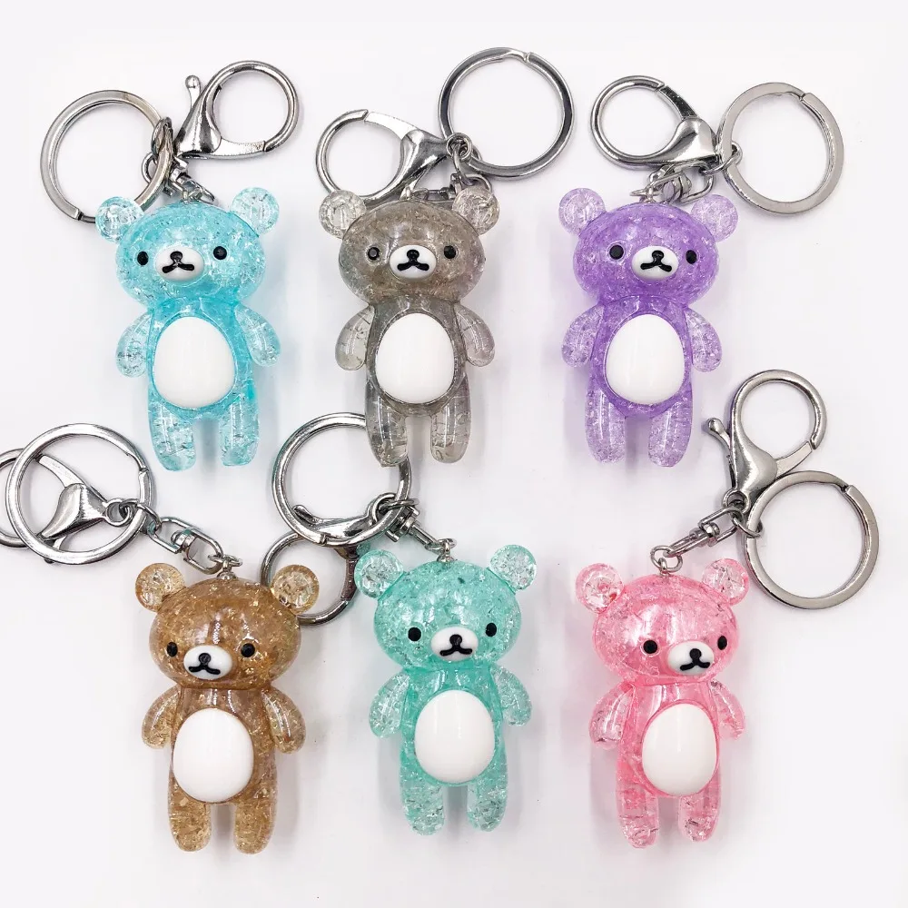 Милый акриловый пузырьковый Мишка Брелок Кольца Подвески для женщин сумка