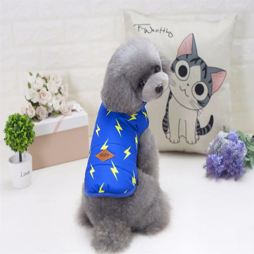 A75 зимний теплый мягкий жилет пальто модный пуховик с молнией и рисунком щенка