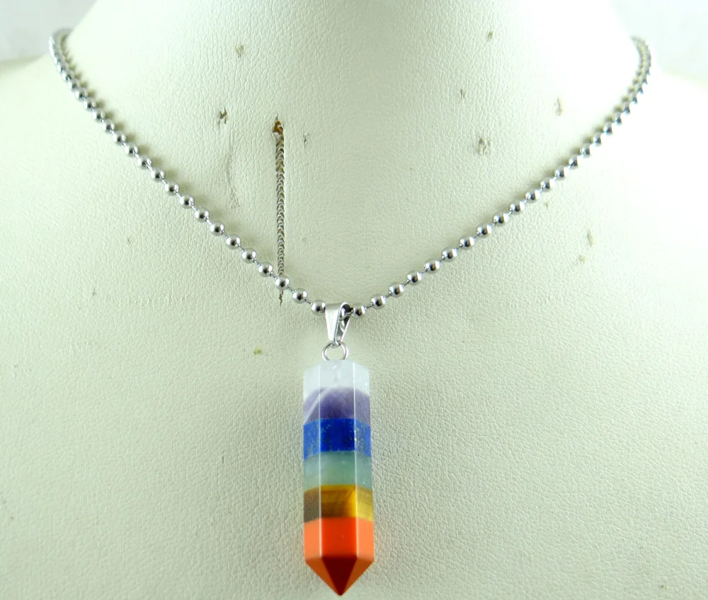 Кулон с натуральным камнем 7 Чакра кварц хрусталь бирюза Ляпис тигровый глаз