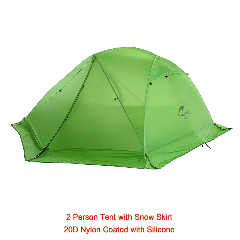 20D Green Skirt Tent Naturehike модернизированный Звездный речной-2 Сверхлегкий альпинистский тент для 2 человек двухслойный 20D нейлоновый тканевый парный кемпинговый тент - Цвет: 20D Green Skirt Tent