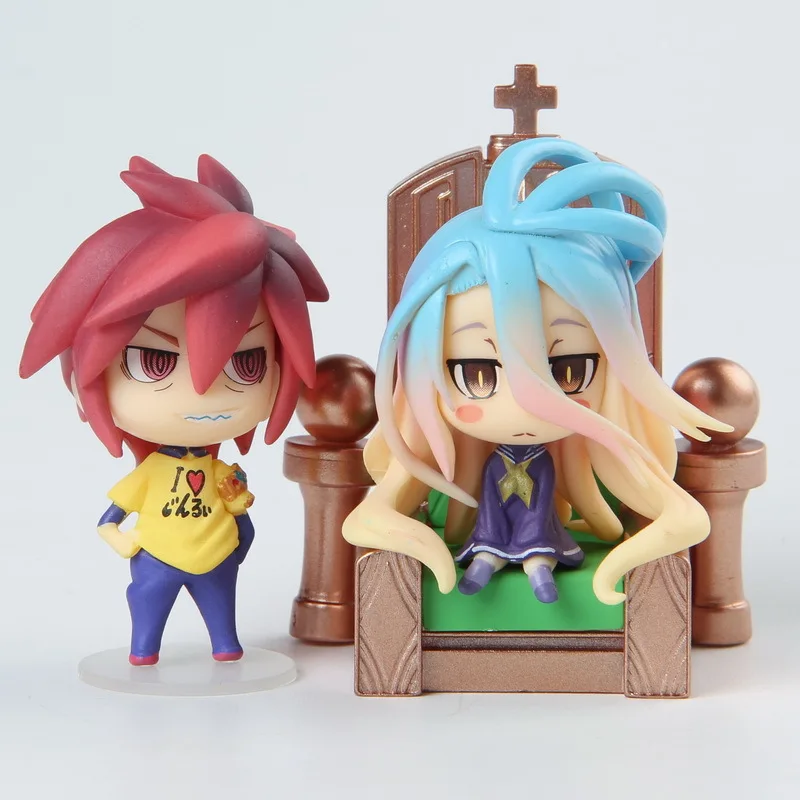 6 шт./компл. Аниме Нет игры нет жизни Shiro Sora Jibril Hatsuse Izuna Steve Q версия ПВХ фигурка Коллекционная подарочные модельные игрушки 6 см