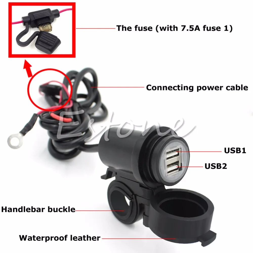 Универсальное водонепроницаемое зарядное устройство SuperVolt 12 В с двумя USB портами