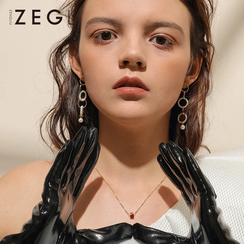 Женское Ожерелье ZEGL love heart цепочка для ключицы шикарное простое красное ожерелье