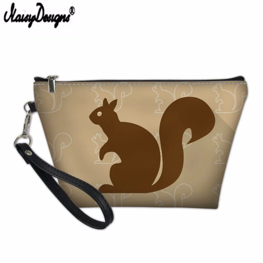 Прямая поставка косметичка для женщин с милым рисунком белки чехол макияжа