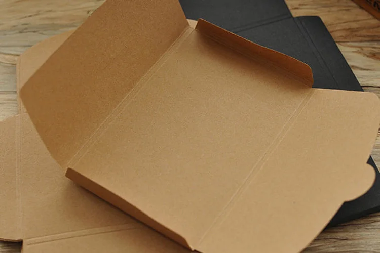 50pcs/lot-16*10.5*0.5cm (6.2&quot*4.1&quot*0.2&quot) Blank Black White Kraft Paper Envelope Postcards Greeting Card Cover Photo Packaging | Дом и