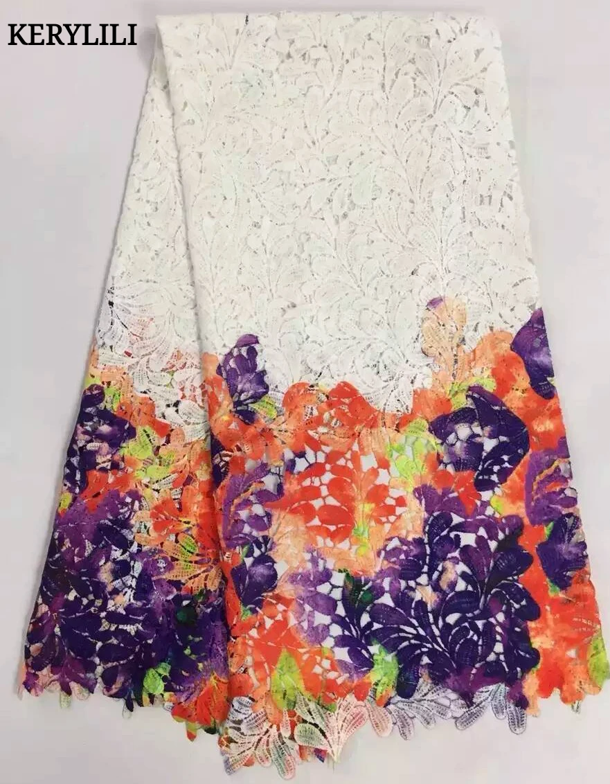 KER YLILI Nigerian Guipure Lace Fabric 2017 High Quality African Cord For Wedding Dress French KRL-1287 | Дом и сад