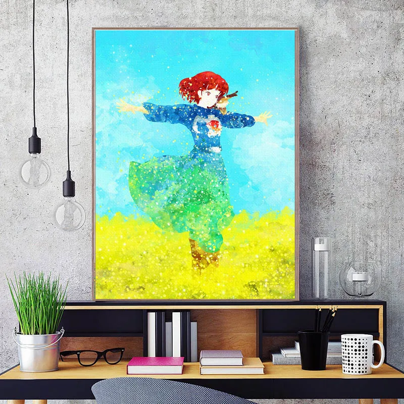 Горячая новинка оригинальные акварельные Hayao Miyazaki Nausicaa из долины ветра печатные