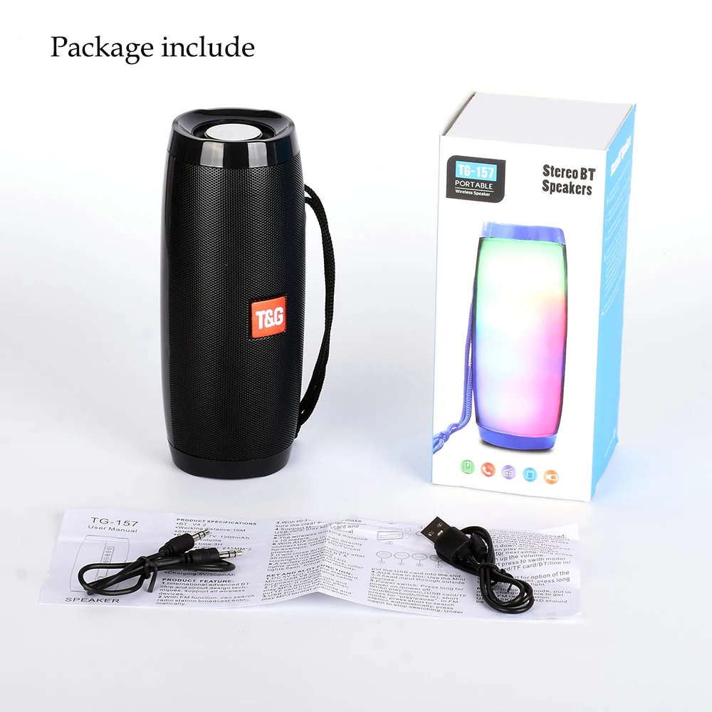 

Wireless Bluetooth Speaker Led Lights Column Box Loudspeaker FM TF USB For Cell Phone Computer