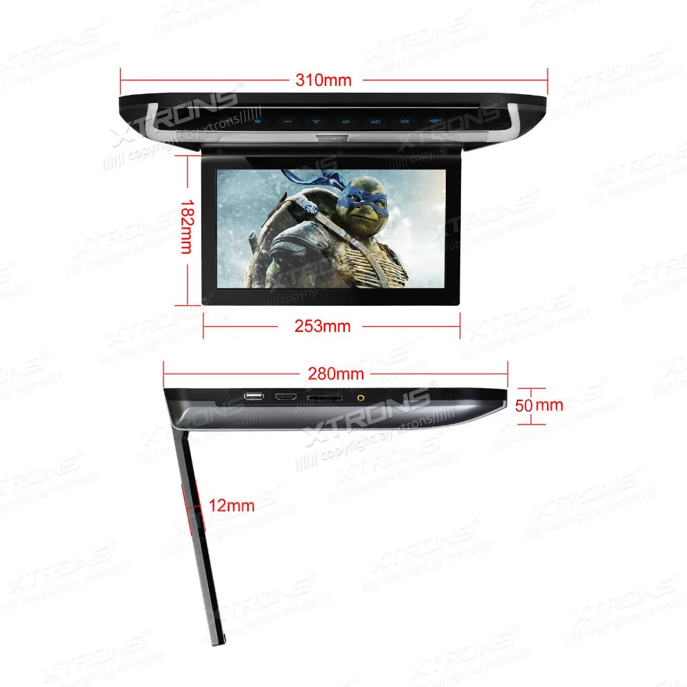 XTRONS монитор 10 &quotавтомобиль аудио HD TFT сенсорный Панель устанавливаемый на крыше