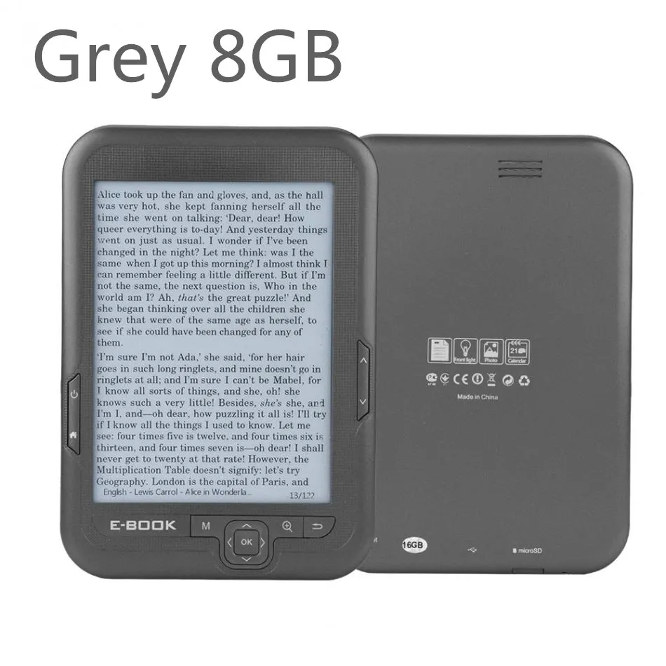 8GB " E-Ink электронный экран электронная книга ридер плеер встроенный 16 ГБ/8 Гб памяти и поддержка SD карты DC 5 В 1.2A долгое время для чтения - Цвет: 8GB