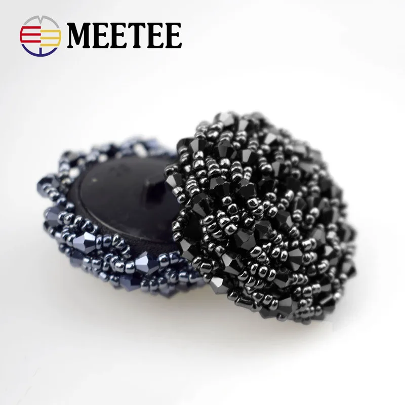 5 шт. 42 мм Meetee ручной работы пуговицы из бисера стразы Кристалл Декор пряжки