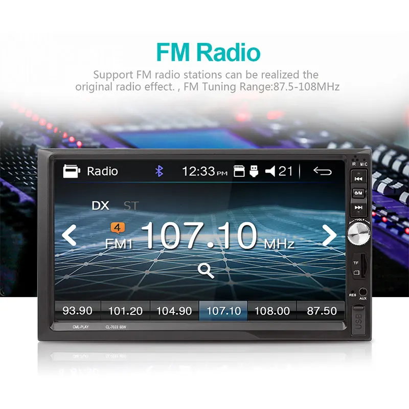 Vehemo FM/USB/AUX Авто MP5 плеер заднего вида Автомобильный стерео автомобиль для