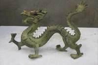 china folk classical bronze carving arched fins flight dragon zodiac statue