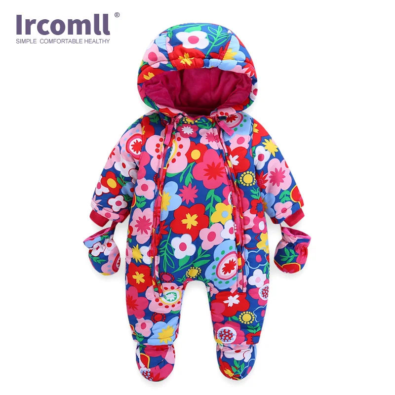 Ircomll 2021 комбинезоны для новорожденных зимние плотные теплые маленьких девочек и