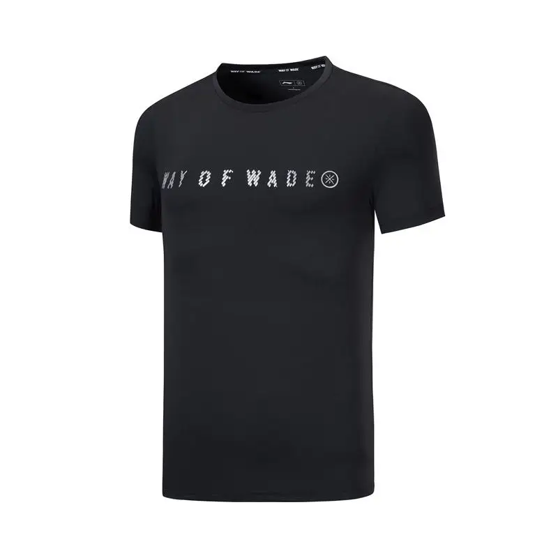 Li-Ning Мужская серия WADE Jersey 84% полиэстер 16% спандекс на сухой анти УФ тонкий подклад крутые спортивные футболки ATSP129 CAMJ19 - Цвет: ATSP129-3H
