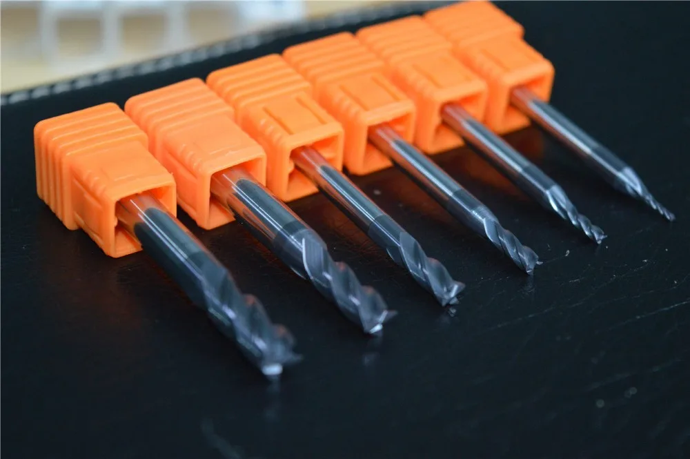 

FREE SHIPPING Carbide 4 flute end mill cutter set 1mm 2mm,3mm,4mm,5mm,6mm coating