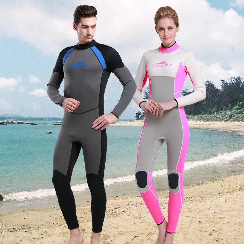 

Sbart 3mm neoprene KeepWarm Lin tai swimsuit male and female sun protective clothing jellyfish diving suit snorkeling