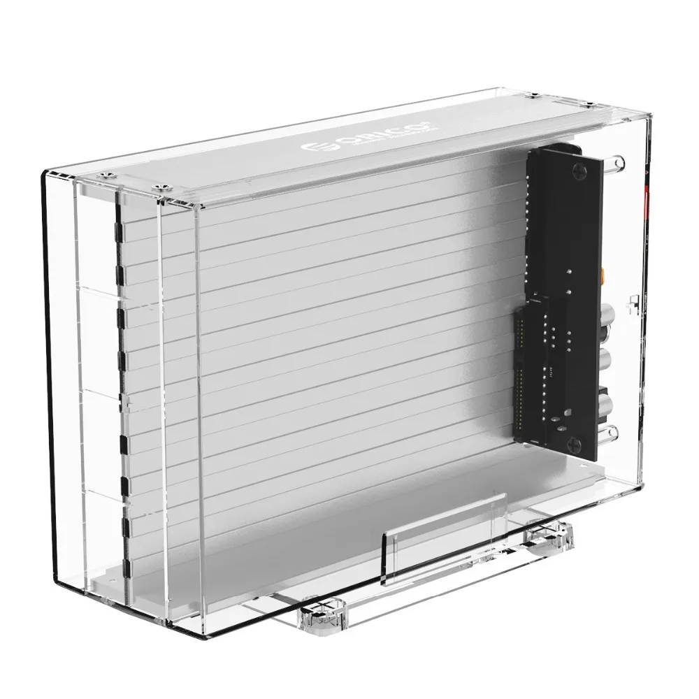 Чехол ORICO 2 Bay 3,5 ''для жесткого диска с функцией Raid SATA на USB 3,0, прозрачный корпус для жесткого диска с поддержкой UASP с питанием 12V3A 24 ТБ Max