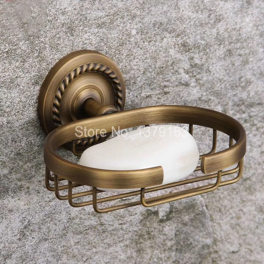 Аксессуары для ванной комнаты античная латунь настенный держатель мыльницы