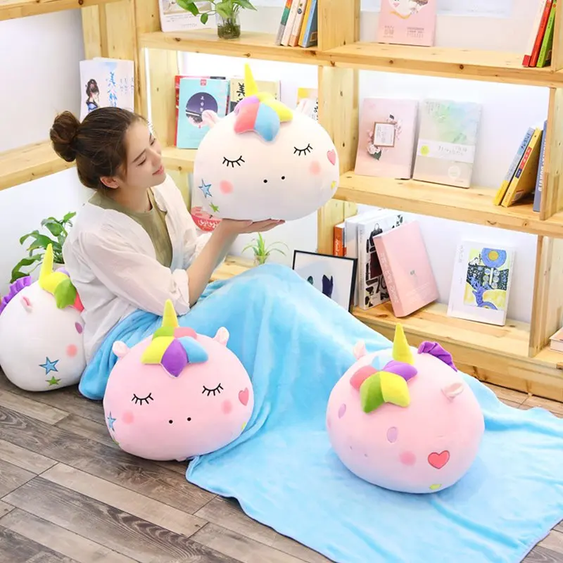 40 см Kawaii Плюшевый единорог мягкая подушка одеяло мягкий коралловый флис