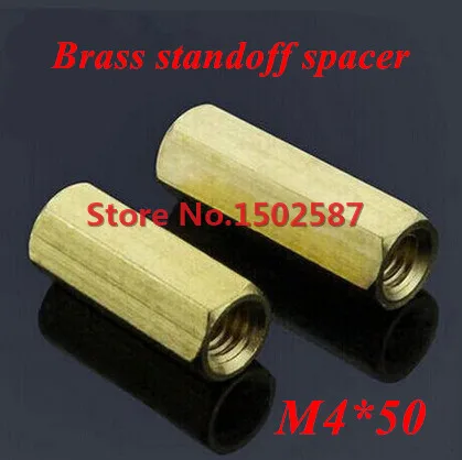 

25 Pieces M4*50 Brass Hex Standoff Spacer Double-pass Column M4 Female x M4 Female 50mm