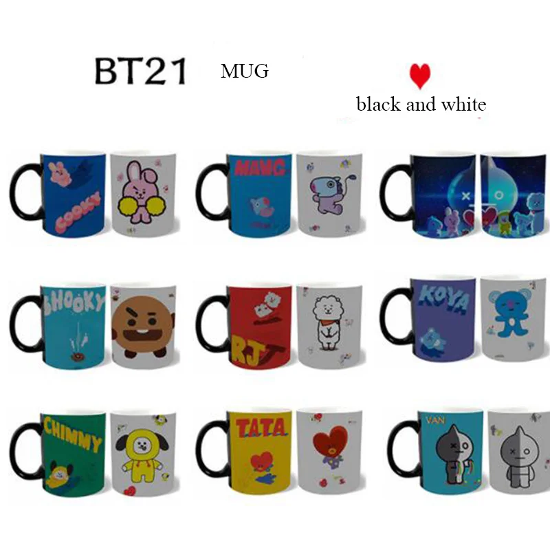 2018 Новый Kpop BTS BT21 TATA Ван Цвет Изменение Кружка Кофе воды молоко чашки модные