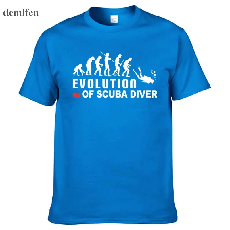 Evolution Of Scuba Diver нырять флаг погружения забавная черная футболка мужская новый