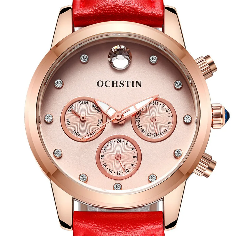 OCHSTIN новый дизайн модные женские часы элегантные кварцевые со стразами