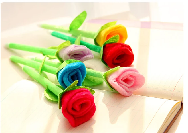 Шариковая ручка 3 шт./лот модная в виде цветка розы красивая и забавная