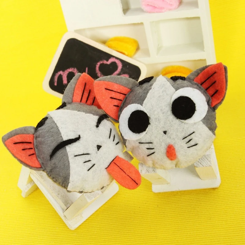 Прекрасный кот сыра 2 шт набор пара Стиль Войлок орнамент для аппликации иглы