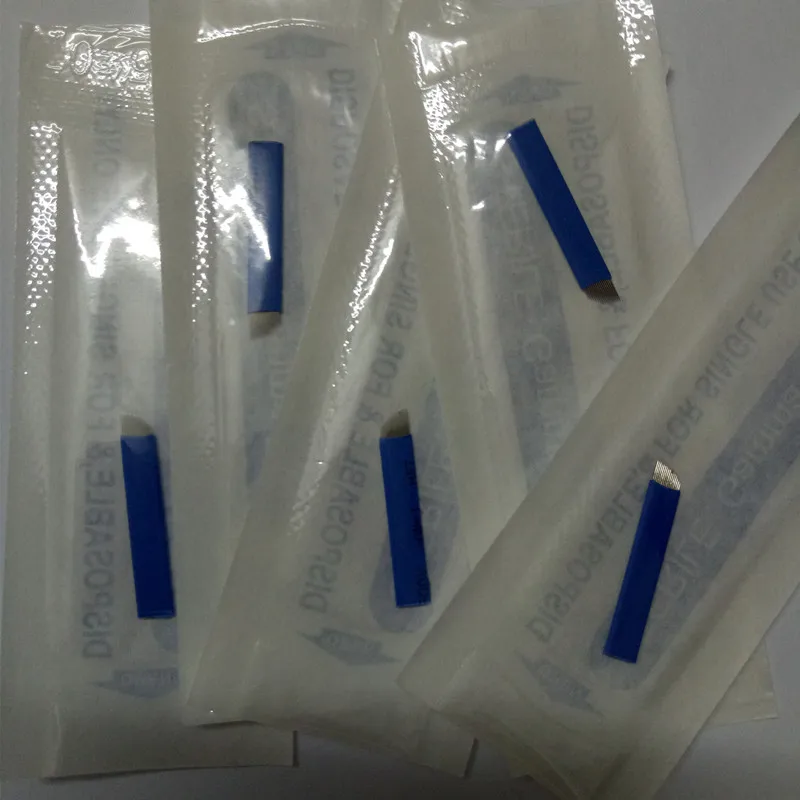 50 шт. Перманентный Макияж игла для бровей лезвие изогнутая 16-контактная ручной